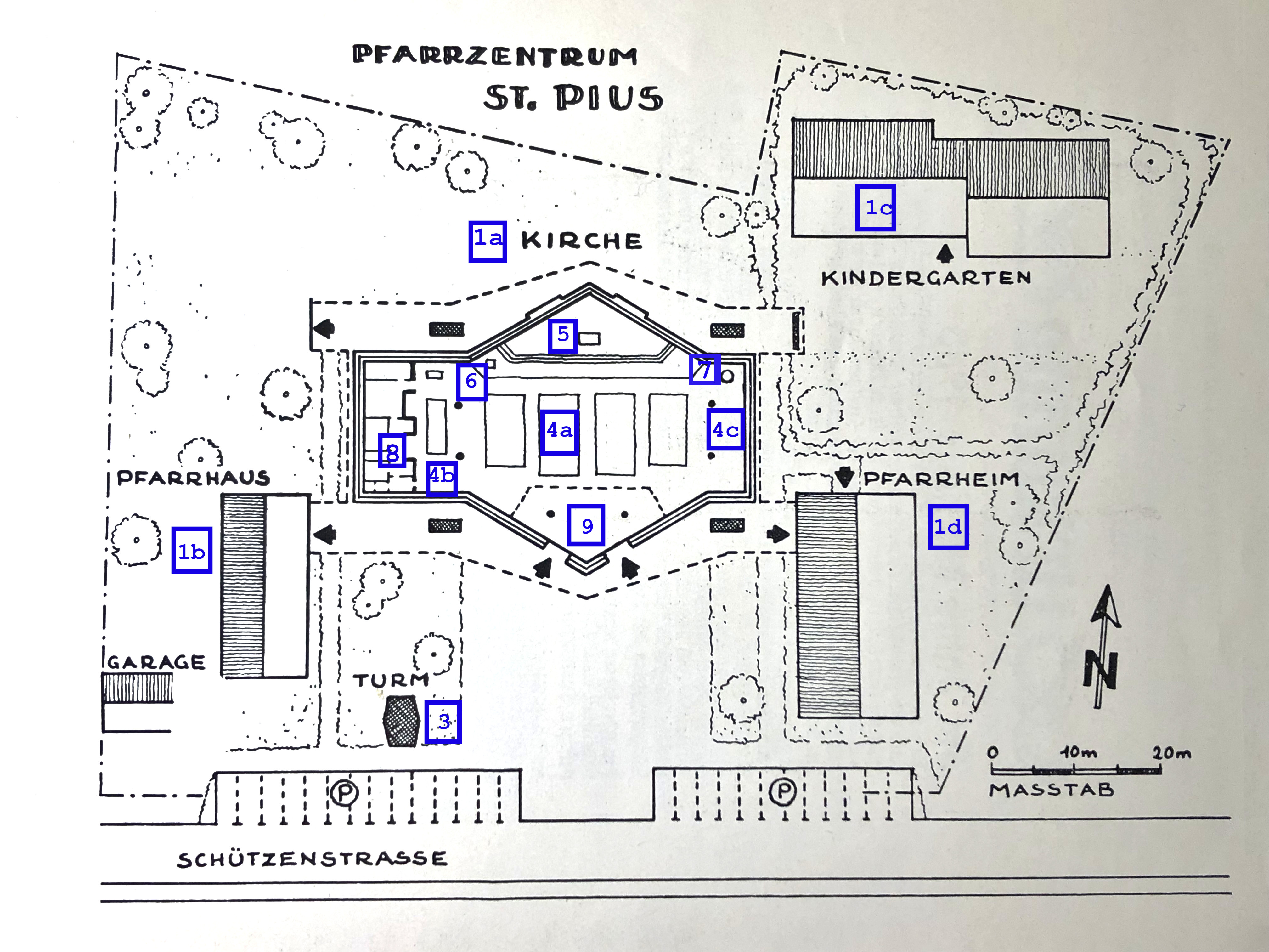 Grundriss der Kirche St. Pius
